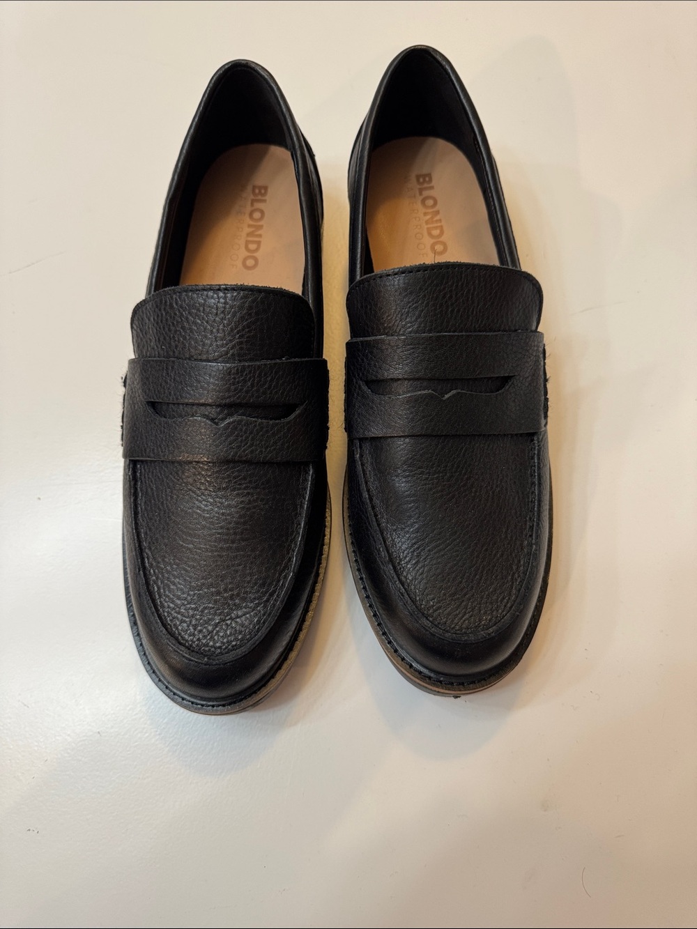 Blondo Black Pebbled Leather Penny Loafers for Women